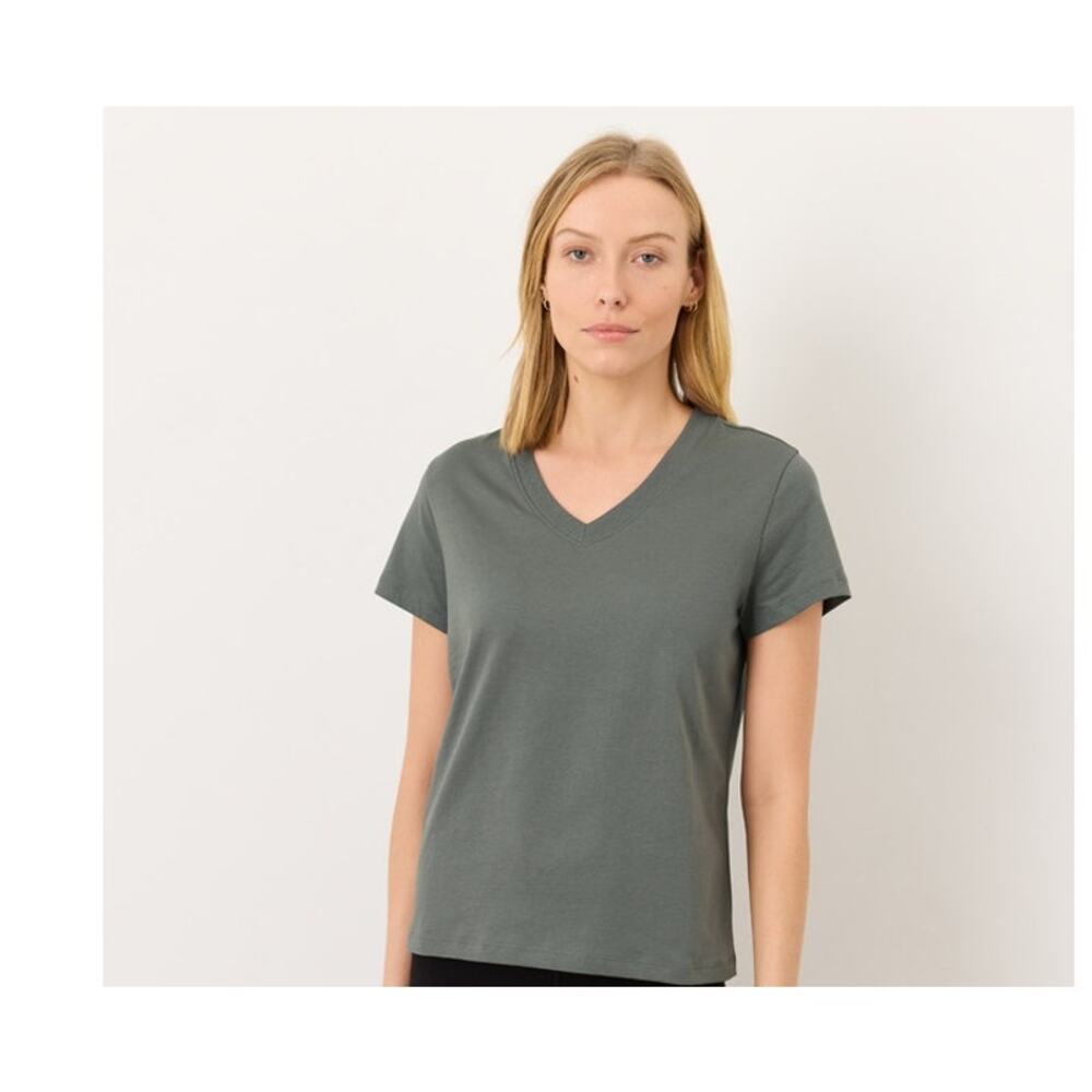 NWT Pact Green Softspun Essential V-Neck Tee Airplane Pull On Shorts Set Green M